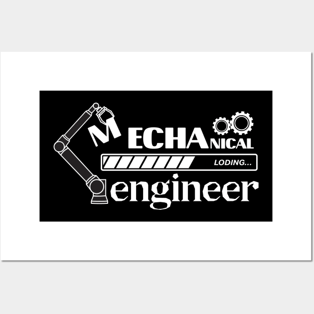 Future Mechanical Engineer Loading Bar Graduation Engineer Gift Wall Art by GrafiqueDynasty